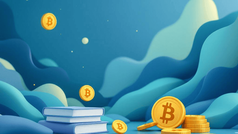 A professional blog header illustration for an article about FinTech & Crypto Education. Context: You search