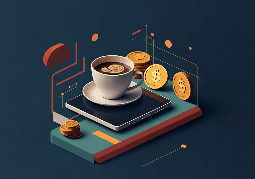 A professional abstract illustration representing the concept of Micro-investing: the promise and the caveats in FinTech &...