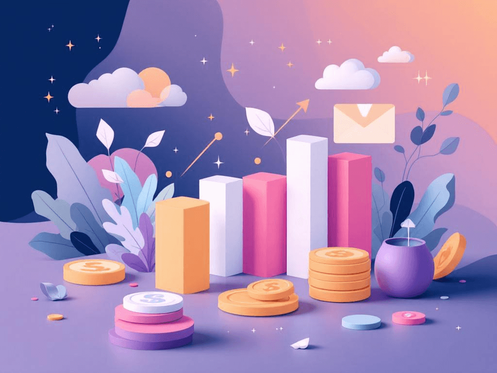 A professional abstract illustration representing the concept of Dividend investing and index funds in Personal Finance