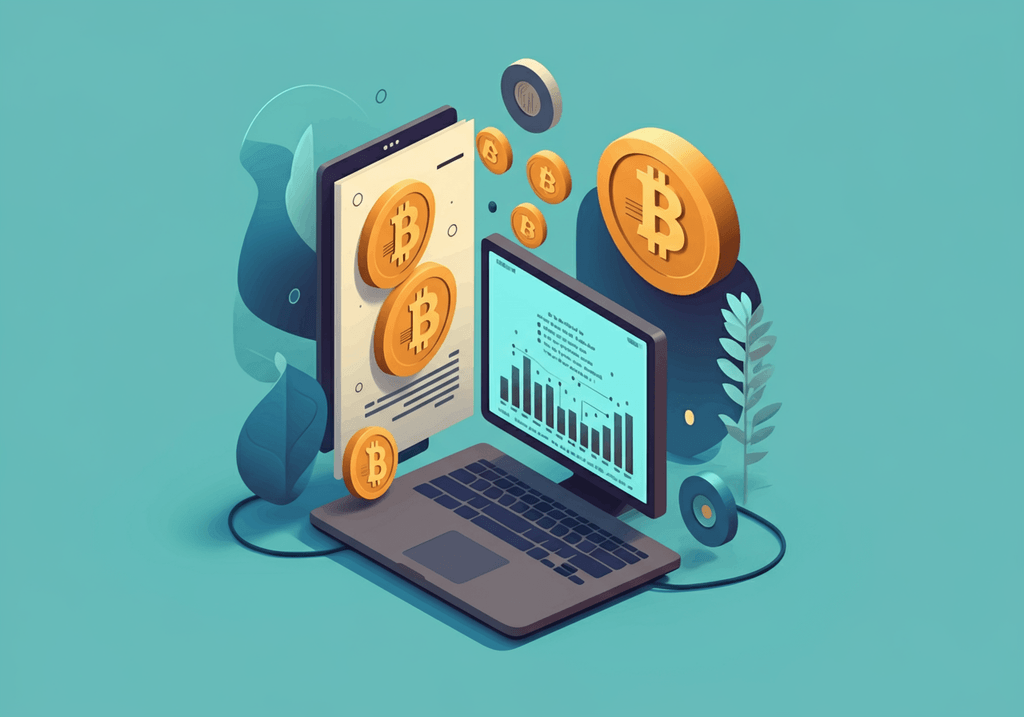 A professional abstract illustration representing the concept of How Bitcoin Works in FinTech & Crypto Education